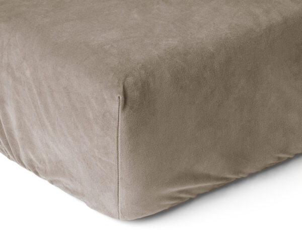 Velvet hoeslaken Taupe/Grijs 180 x 200 - Afbeelding 3