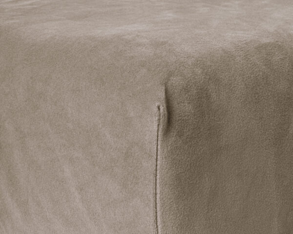 Velvet hoeslaken Taupe/Grijs 180 x 200 - Afbeelding 4