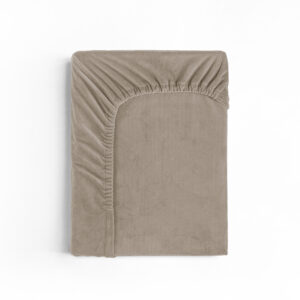 Velvet hoeslaken Taupe/Grijs 180 x 200