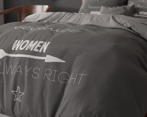 Women Always Right Antraciet 200 x 200/220 - Afbeelding 3