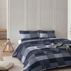 All-in one Lazy dekbed Anne Blauw 200 x 200 Met Kussenslopen