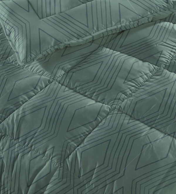 All-in one Lazy dekbed Dorian Groen 200 x 200 Met Kussenslopen - Afbeelding 2