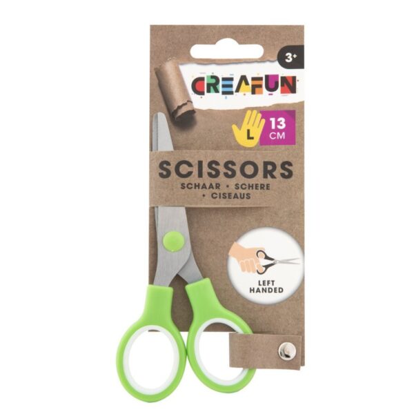Creafun Schaar Linkshandig 13 cm Blauw/Groen Assorti - Afbeelding 2