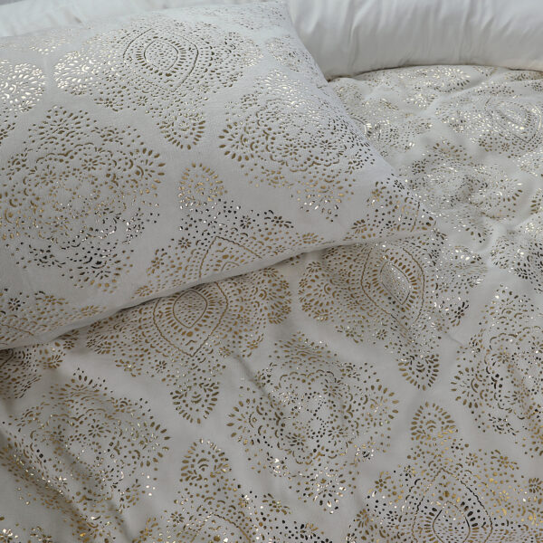 Glamour Flanel Art Foil Creme 140 x 200/220 - Afbeelding 5