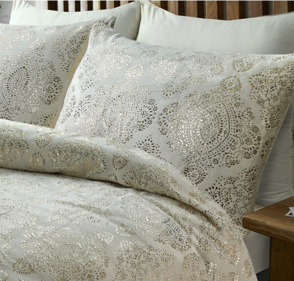Glamour Flanel Art Foil Creme 140 x 200/220 - Afbeelding 3