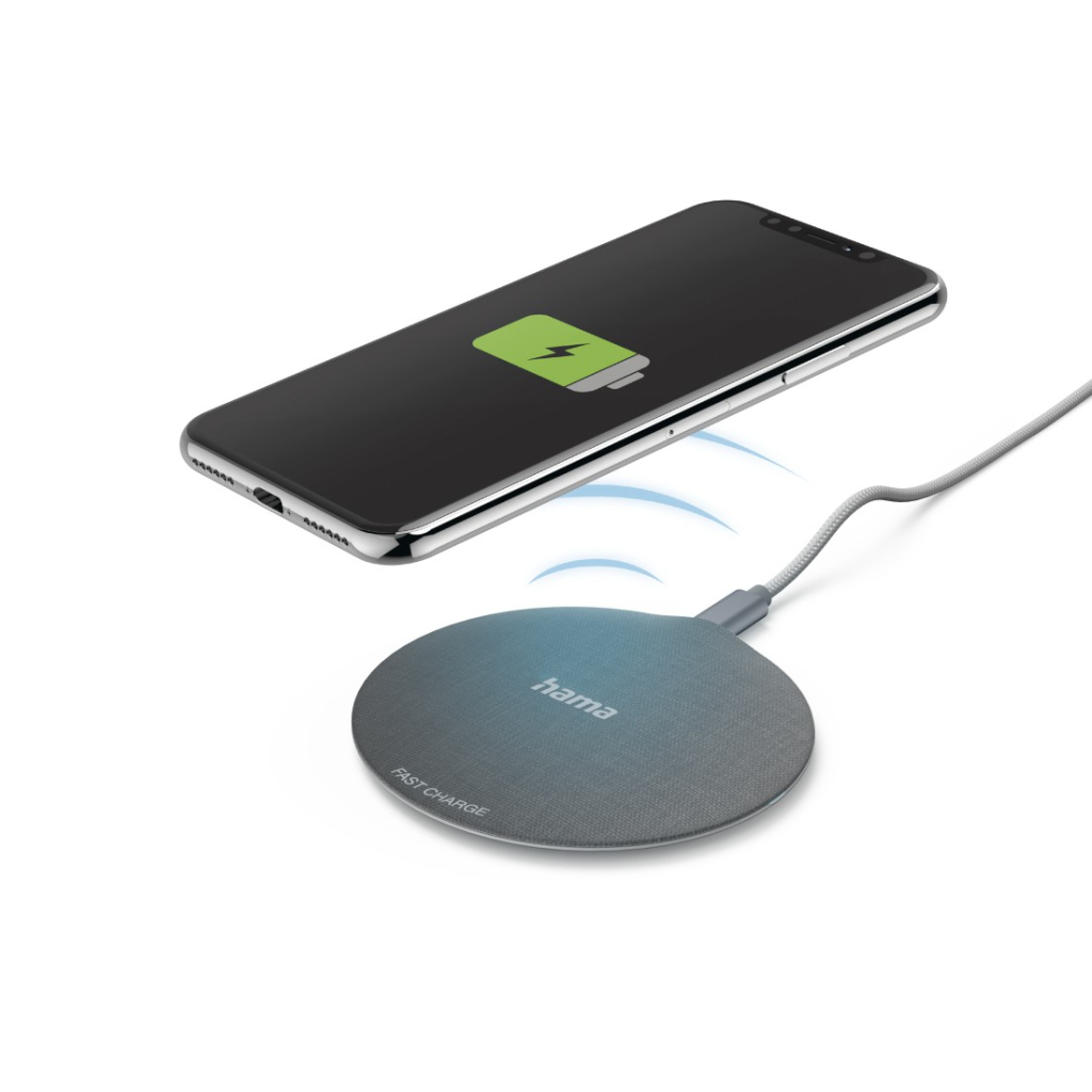 Hama Wireless Charger QI-FC10 Metal 10 W Draadl. Smartphone-oplaadpad Z/w - Afbeelding 2