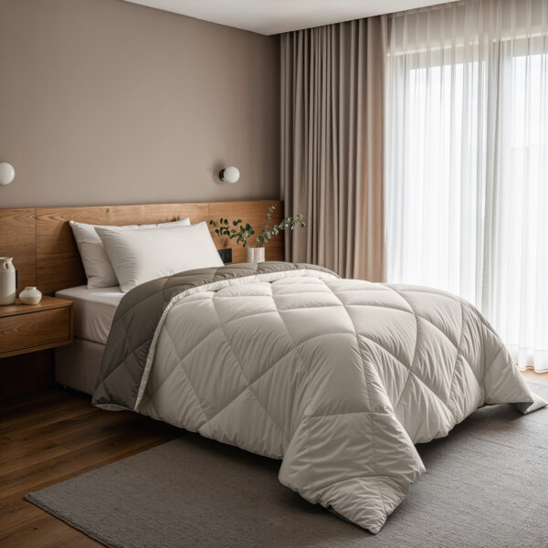 Lazy Dekbed Diamond Crème/Kaki 140 x 200 Met Kussensloop