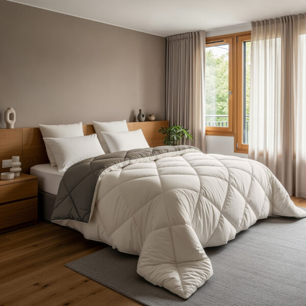 Lazy Dekbed Diamond Crème/Kaki 200 x 200 Met Kussenslopen