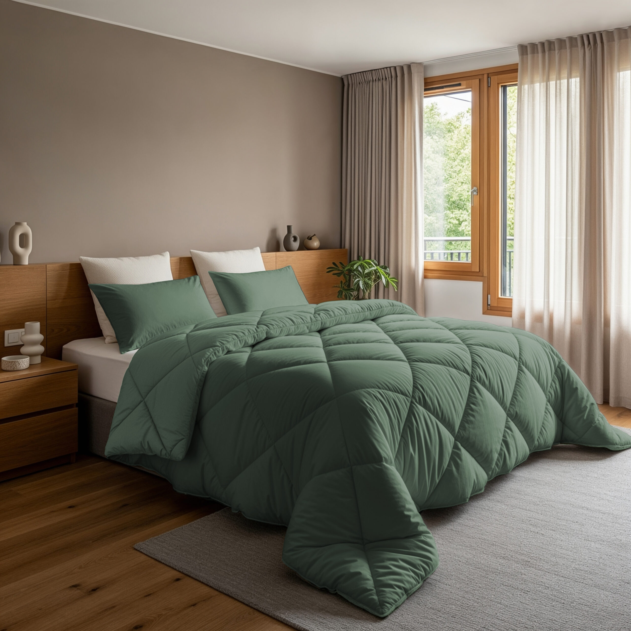 Lazy Dekbed Diamond Groen 200 x 200 Met Kussenslopen