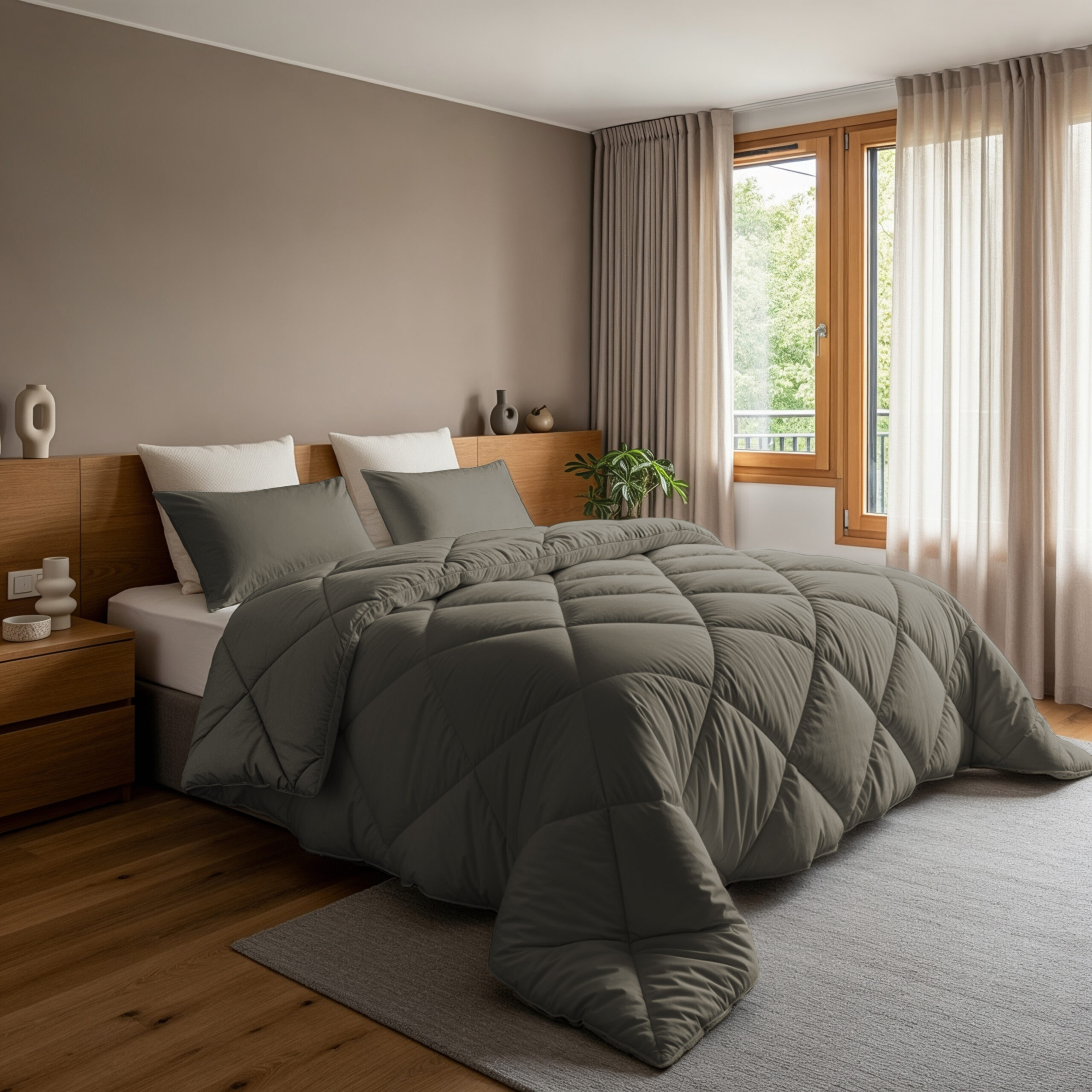 Lazy Dekbed Diamond Kaki 200 x 200 Met Kussenslopen