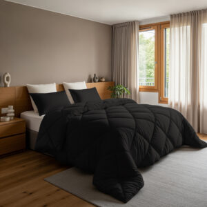 Lazy Dekbed Diamond Zwart 200 x 200 Met Kussenslopen