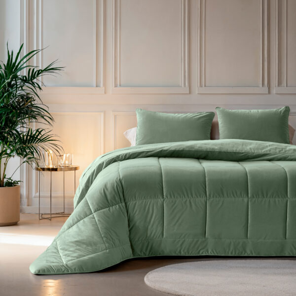Lazy Velvet Dekbed Groen 200 x 200 - Afbeelding 2