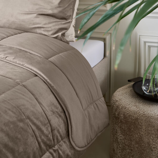 Lazy Velvet Dekbed Taupe/Grijs 200 x 200 - Afbeelding 3