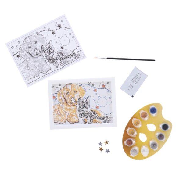 Ravensburger CreArt Schilderen op Nummer Hond en Poes Glitter - Afbeelding 3
