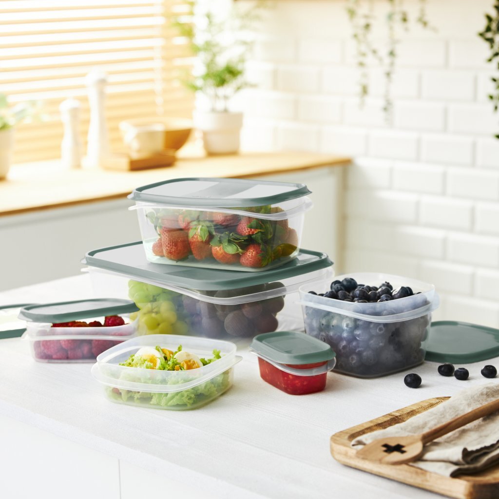 Rotho ELEMENTS Koelkast Bewaardoos 12x8x5 cm 0.2L Mistletoe Groen/Transparant - Afbeelding 2