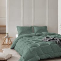 All-in one Lazy dekbed Dorian Groen 140 x 200 Met Kussensloop