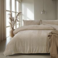 Chevron Teddy Taupe 240 x 200/220