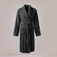 Coral fleece Badjas Zwart M/L