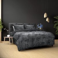 Crushed Velvet Cotton Volcanic Antraciet 140 x 220