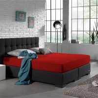 Dubbel Jersey 220 gr. Hoeslaken Rood 160/180 x 200/220