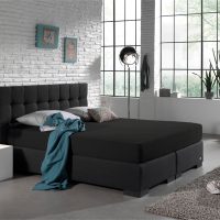 Dubbel Jersey 220 gr. Hoeslaken Zwart 160/180 x 200/220