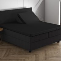 Dubbel Jersey 220 gr. Splittopper Hoeslaken Zwart 180 x 200/220