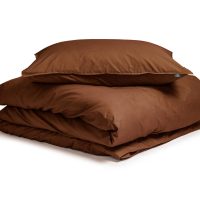 Egyptisch Katoen Uni Dekbedovertrek Bruin 135 x 200