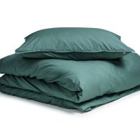 Egyptisch Katoen Uni Dekbedovertrek Donker Groen 135 x 200