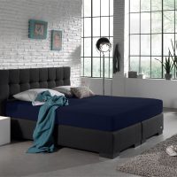 Enkel Jersey 135 gr. Hoeslaken Indigo Blauw 190/200 x 200/220