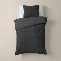 Faux Fur Check Zwart 140x200/220