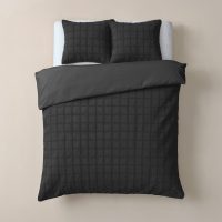Faux Fur Check Zwart 240x200/220