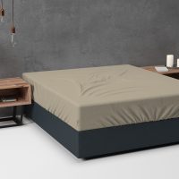 Flanel Basic Hoeslaken Taupe 140 x 200