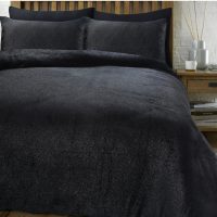 Glamour Flanel Deco Foil Zwart 140 x 200/220