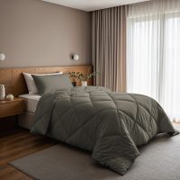 Lazy Dekbed Diamond Kaki 140 x 200 Met Kussensloop