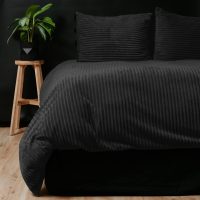 Rib Teddy Zwart 240x200/220