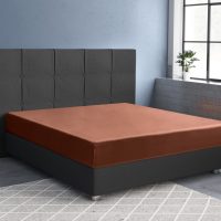 Satijnen Hoeslaken Bruin 80 x 200