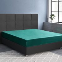 Satijnen Hoeslaken Donker Groen 180 x 210