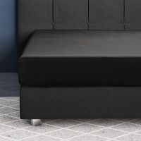 Satijnen Hoeslaken Zwart 160 x 220