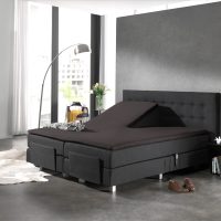 Splittopper Katoen Hoeslaken Antraciet 180 x 200
