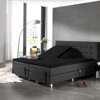Splittopper Katoen Hoeslaken Zwart 180 x 210