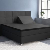 Splittopper Satijn Hoeslaken Zwart 180 x 200