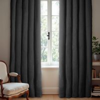 Teddy Gordijnen Black Out Ringen Zwart 150 x 250