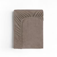 Velvet Hoeslaken Taupe 160 x 200