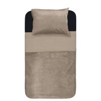 Velvet Piping Taupe / Grijs 140 x 220