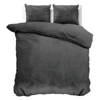 Velvet Uni Dekbedovertrek Antraciet 200 x 220