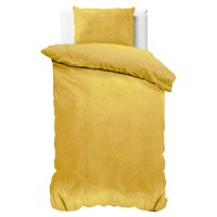 Velvet Uni Dekbedovertrek Goud 140 x 220