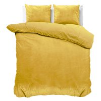 Velvet Uni Dekbedovertrek Goud 200 x 220