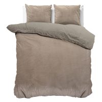 Velvet Uni Dekbedovertrek Taupe 240 x 220