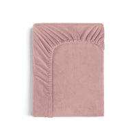 Velvet hoeslaken Oud Roze 160 x 200